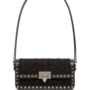 Valentino Garavani Rockstud23 E/W tweed shoulder bag