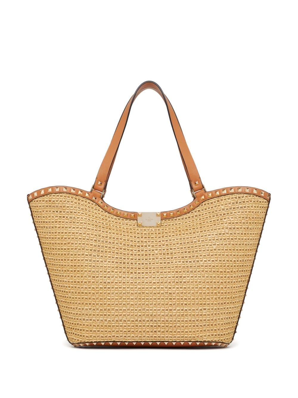 Valentino Garavani Rockstud raffia tote bag - Image 2