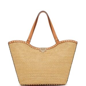 Valentino Garavani Rockstud raffia tote bag