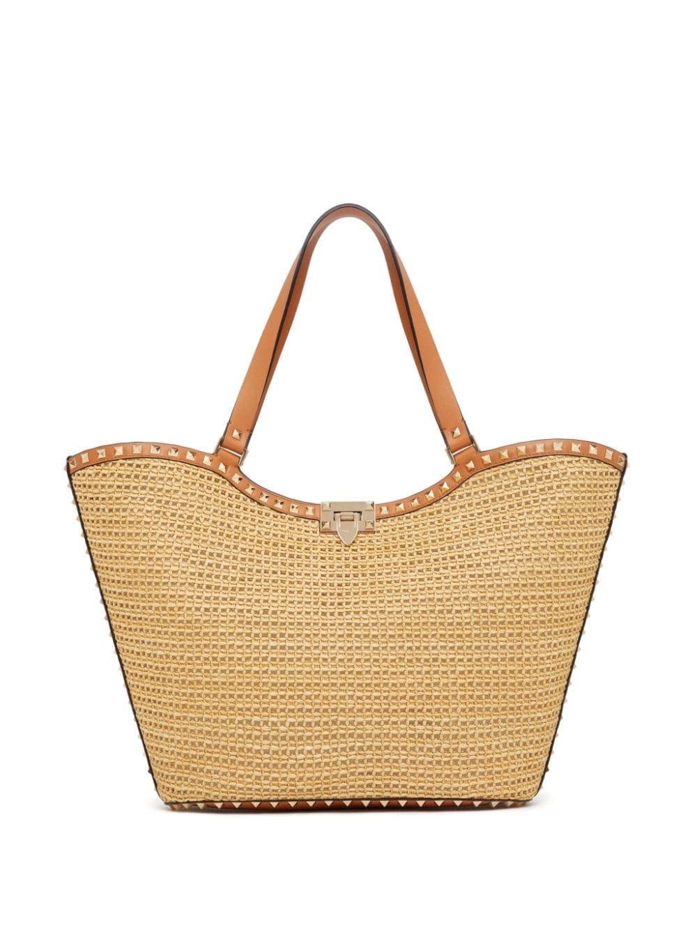Valentino Garavani Rockstud raffia tote bag