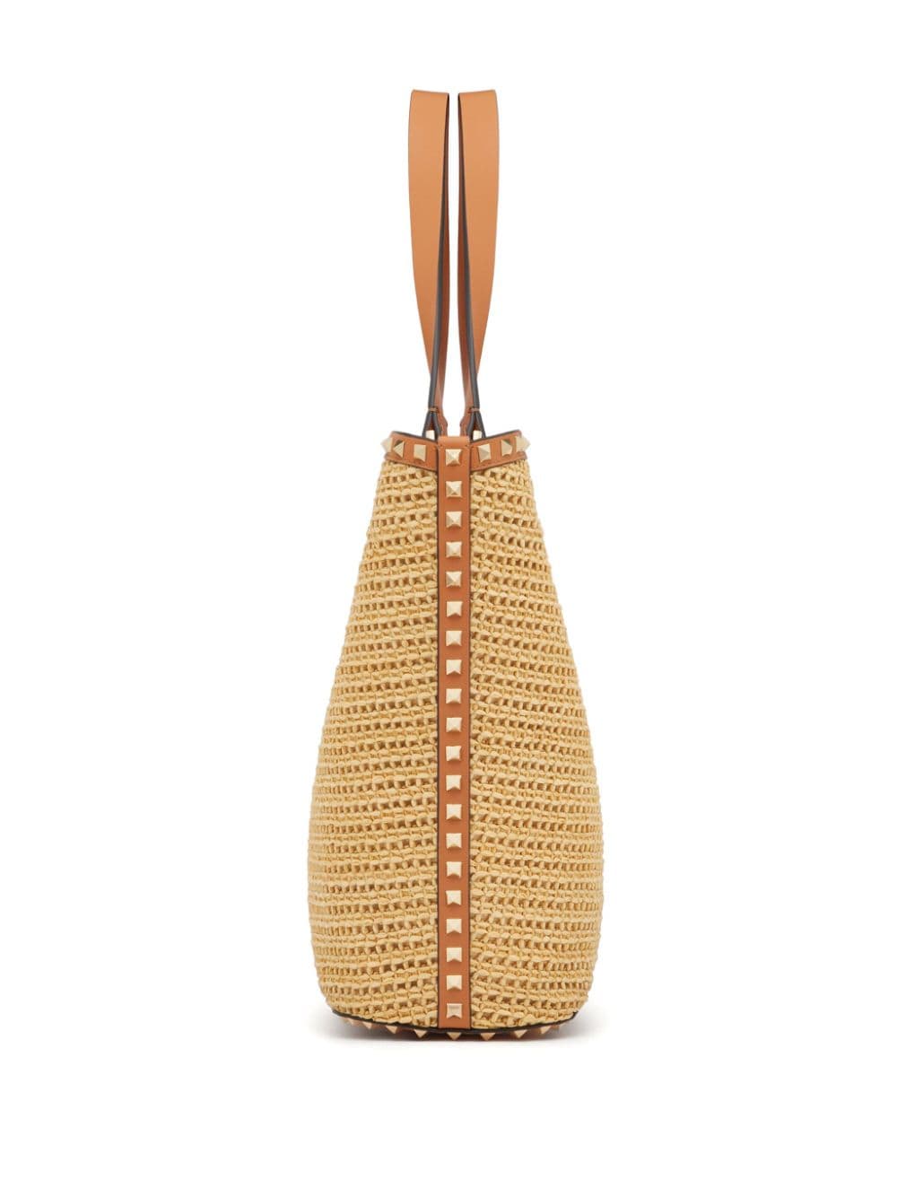 Valentino Garavani Rockstud raffia tote bag - Image 4
