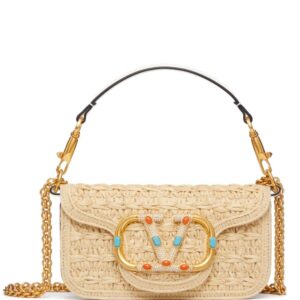 Valentino Garavani small Locò raffia shoulder bag