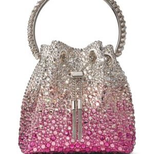 Jimmy Choo Bon Bon crystal-embellished bucket bag