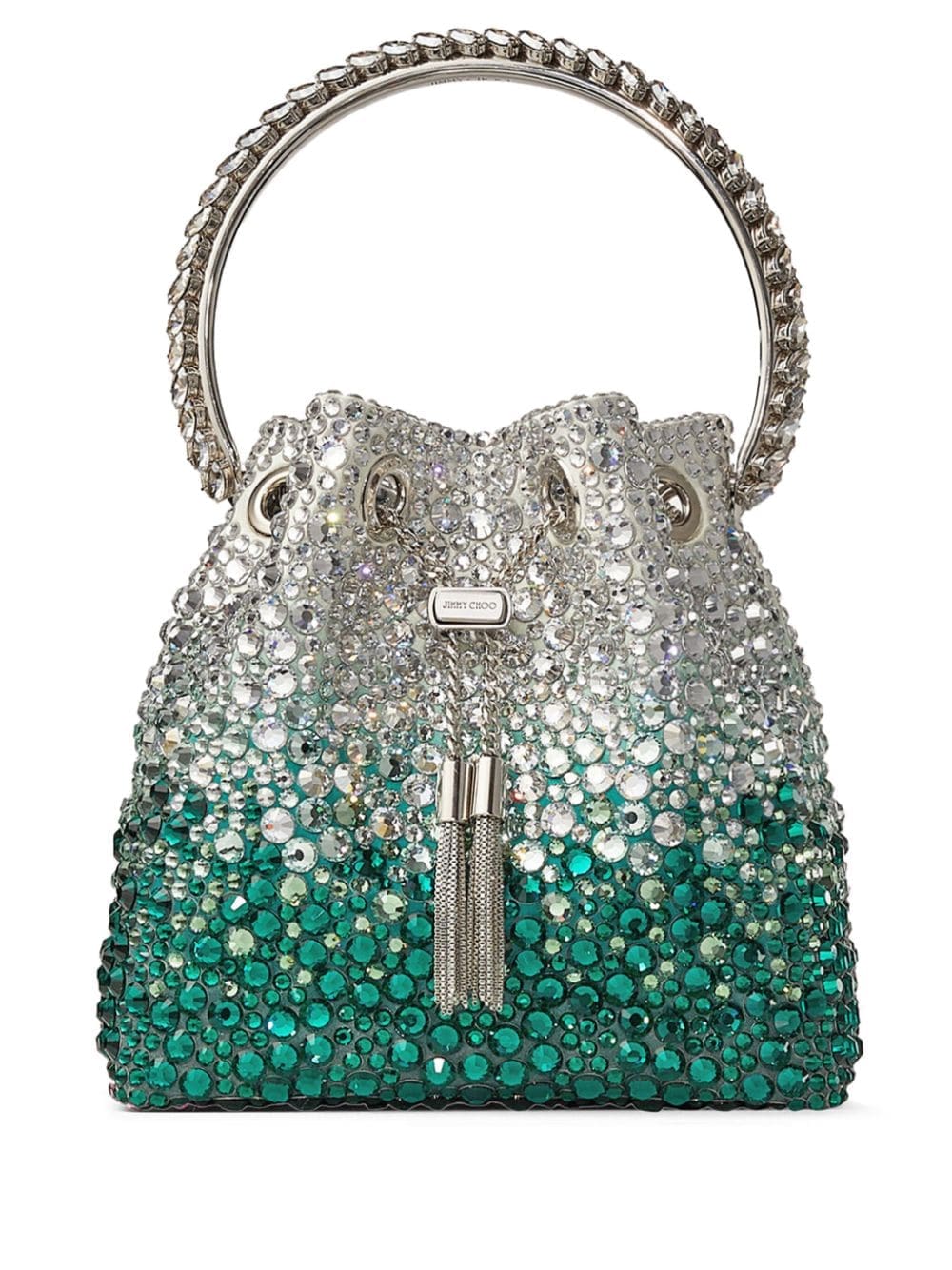 Jimmy Choo Bon Bon crystal-embellished bucket bag