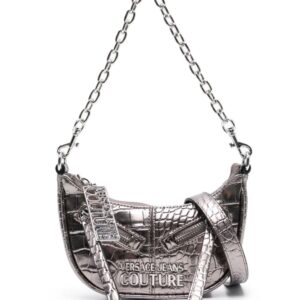 Versace Jeans Couture logo-plaque embossed-crocodile crossbody bag