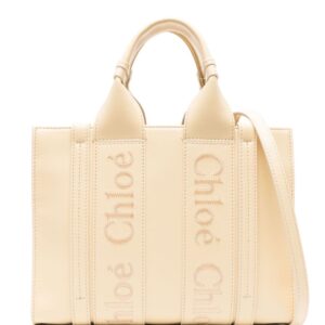 Chloé small Woody leather tote bag