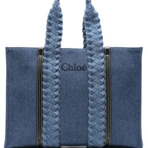 Chloé large Woody denim tote bag