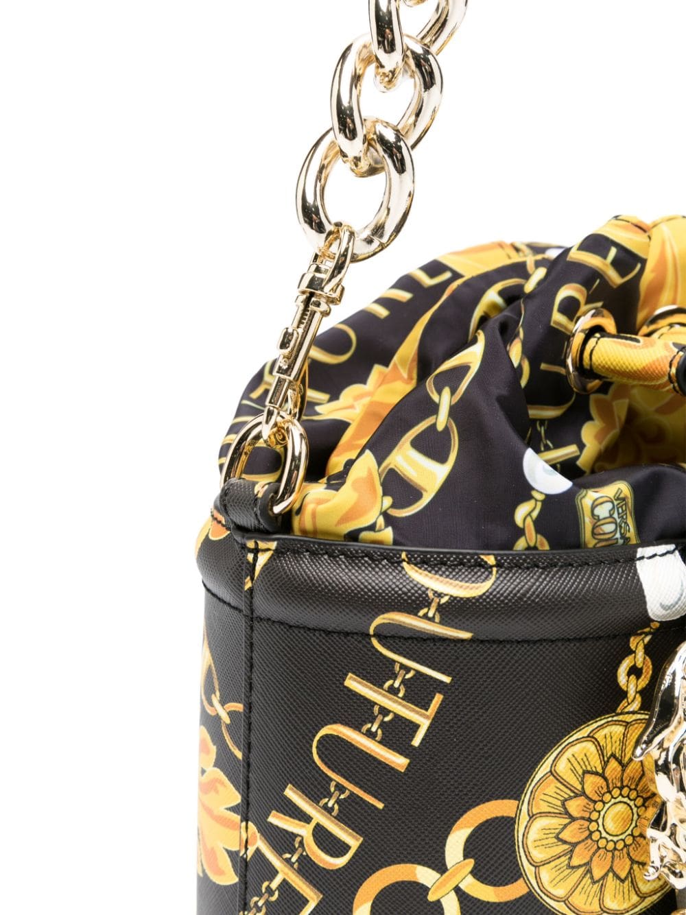 Versace Jeans Couture baroque-buckle bucket bag - Image 4