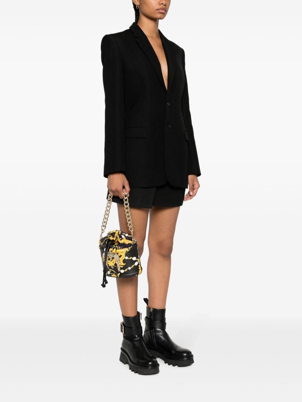 Versace Jeans Couture baroque-buckle bucket bag - Image 2