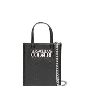Versace Jeans Couture logo-lettering crocodile-embossed mini bag