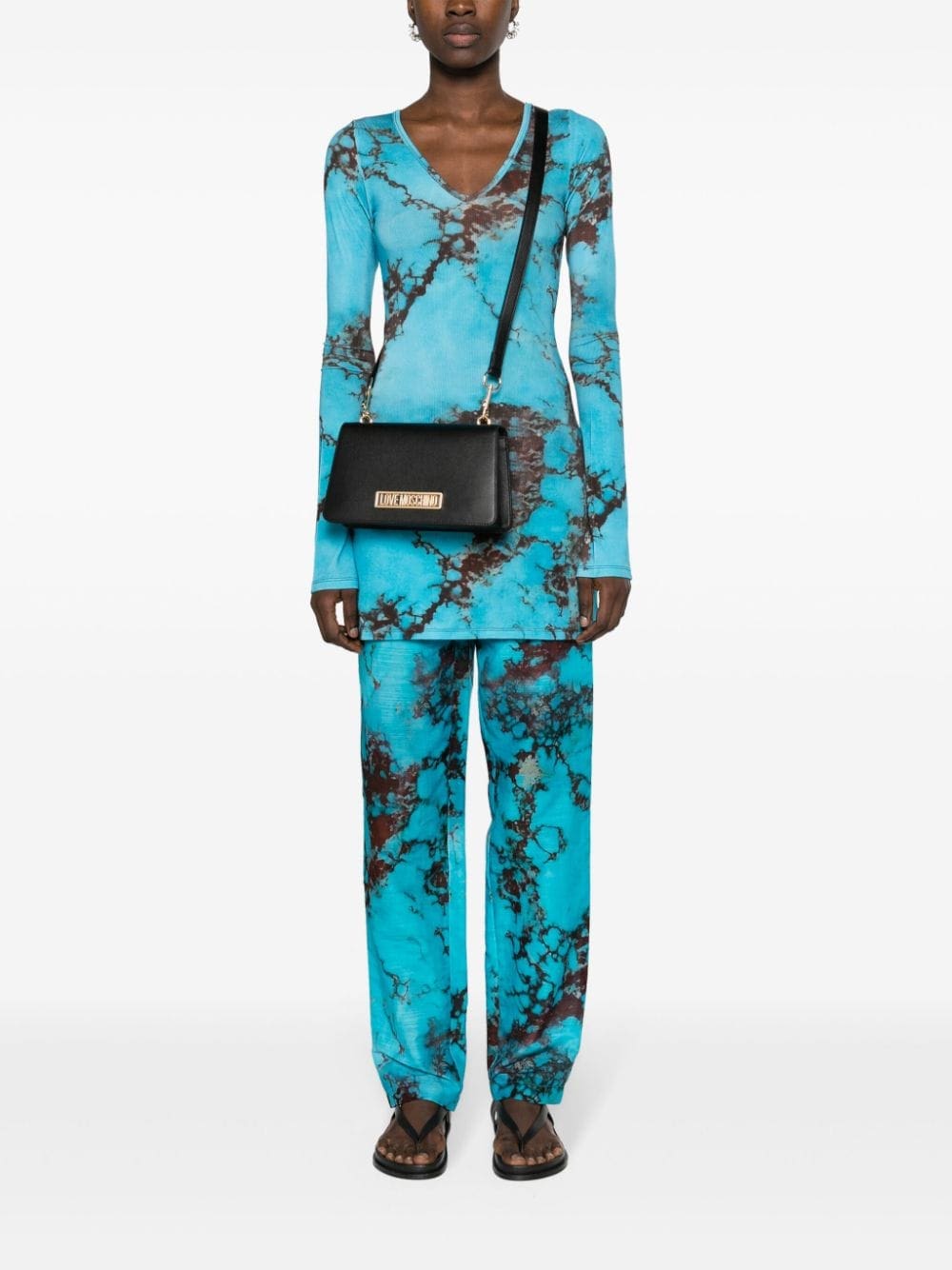 Love Moschino logo-plaque leather shoulder bag - Image 2