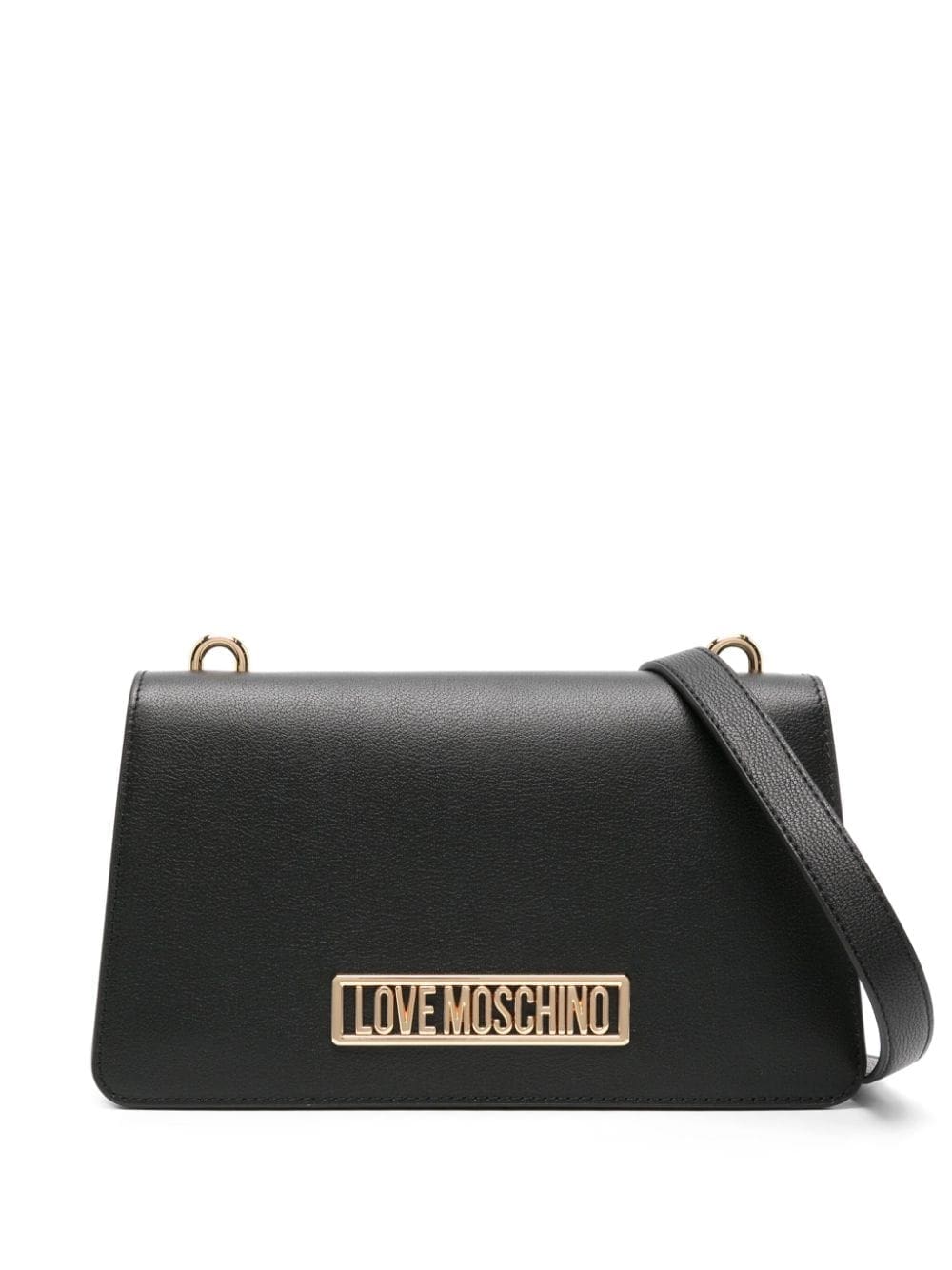 Love Moschino logo-plaque leather shoulder bag