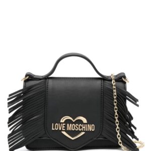 Love Moschino fringed logo-plaque crossbody bag