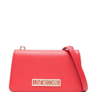 Love Moschino logo-plaque leather crossbody bag