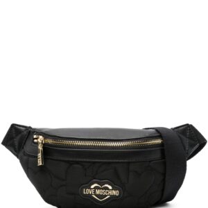 Love Moschino logo-lettering quilted belt bag
