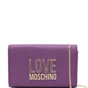 Love Moschino enamelled logo-lettering crossbody bag