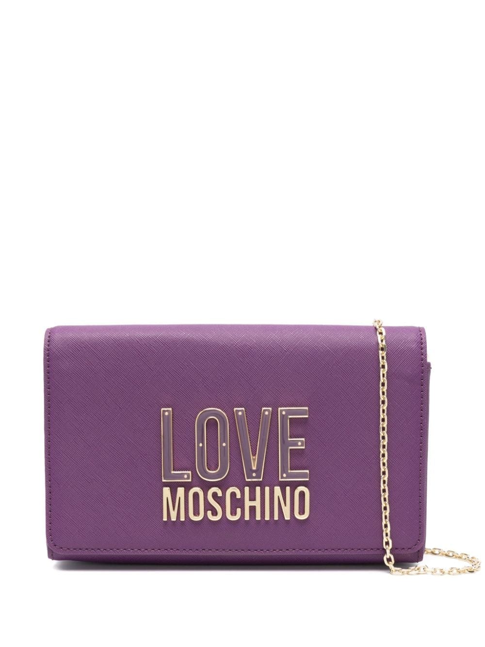 Love Moschino enamelled logo-lettering crossbody bag