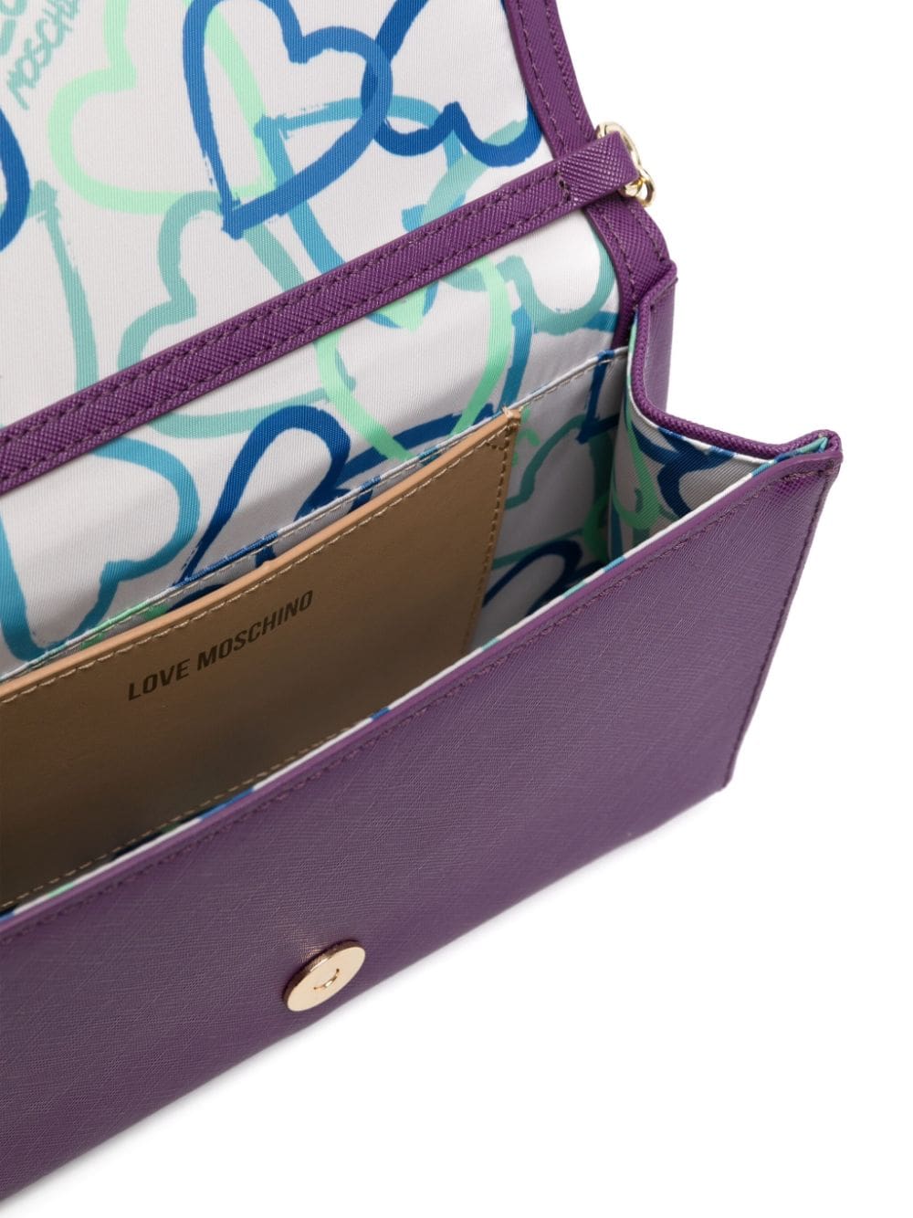 Love Moschino enamelled logo-lettering crossbody bag - Image 5