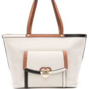 Love Moschino logo-plaque canvas tote bag