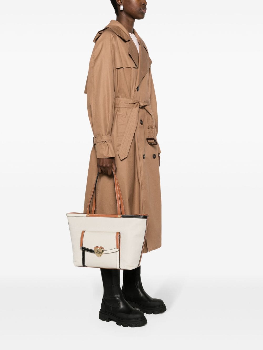 Love Moschino logo-plaque canvas tote bag - Image 2