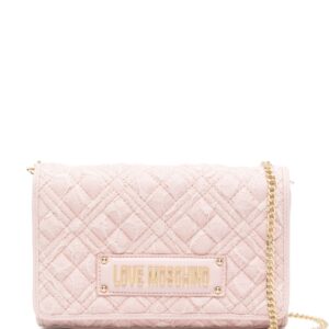 Love Moschino logo-lettering quilted crossbody bag
