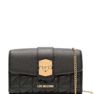 Love Moschino logo-lettering quilted crossbody bag
