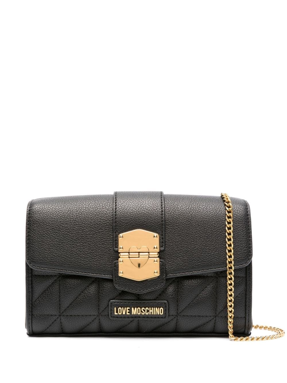 Love Moschino logo-lettering quilted crossbody bag