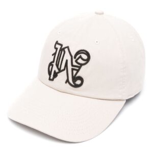Palm Angels monogram-embroidered cotton cap