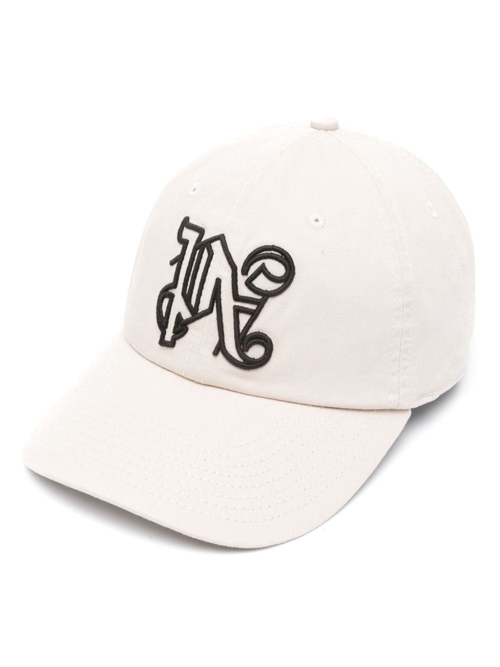 Palm Angels monogram-embroidered cotton cap