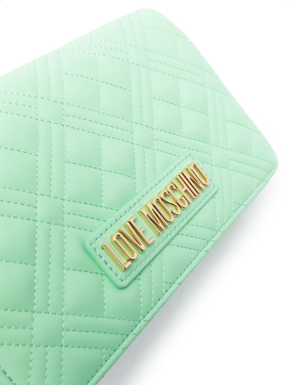 Love Moschino logo-lettering quilted crossbody bag - Image 4