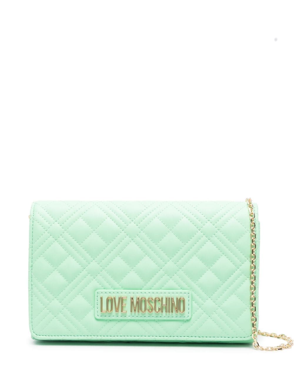 Love Moschino logo-lettering quilted crossbody bag