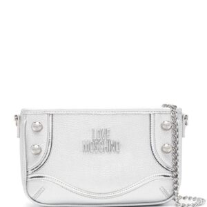 Love Moschino logo-lettering metallic shoulder bag