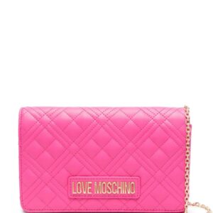 Love Moschino logo-lettering quilted crossbody bag