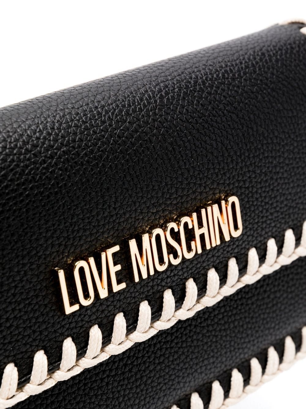 Love Moschino logo-lettering whipstitch-trim shoulder bag - Image 4