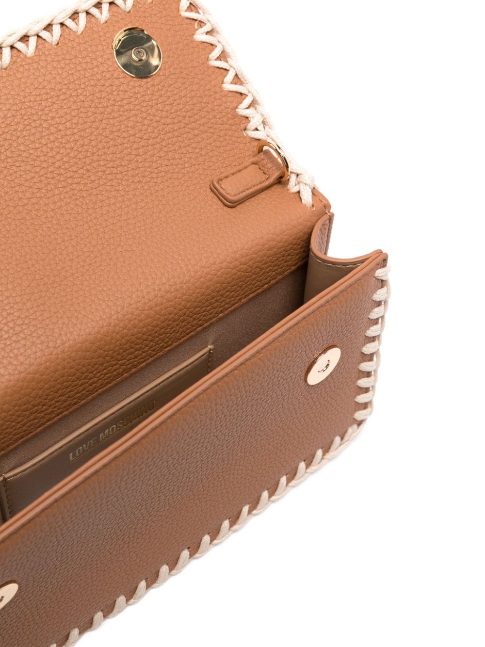 Love Moschino logo-lettering whipstitch-trim shoulder bag - Image 5