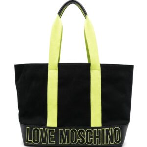 Love Moschino logo-embroidered colour-block tote bag