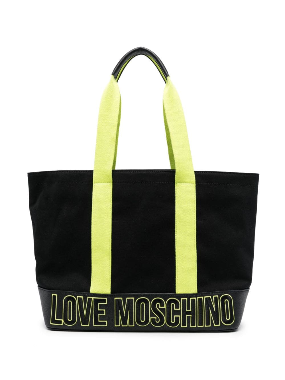 Love Moschino logo-embroidered colour-block tote bag