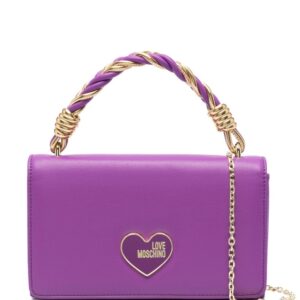 Love Moschino enamelled logo-lettering tote bag