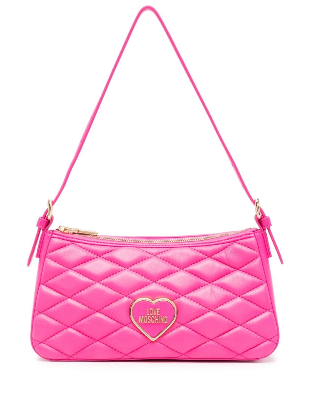Love Moschino logo-plaque quilted shoulder bag