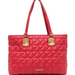 Love Moschino logo-lettering quilted tote bag