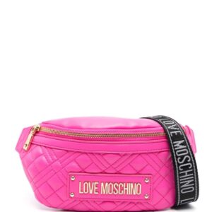 Love Moschino logo-lettering quilted belt bag