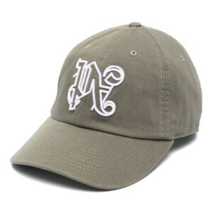 Palm Angels monogram-embroidered cotton cap