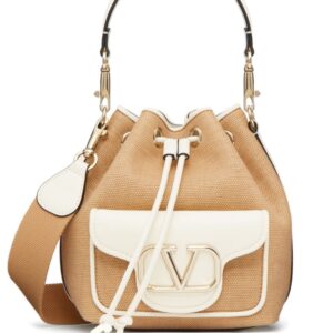 Valentino Garavani Locò raffia bucket bag
