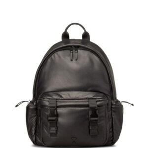 AMI Paris logo-plaque leather backpack