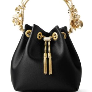 Jimmy Choo Bon Bon flower-appliqué satin bag