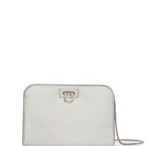 Ferragamo mini Diana metallic-finish clutch