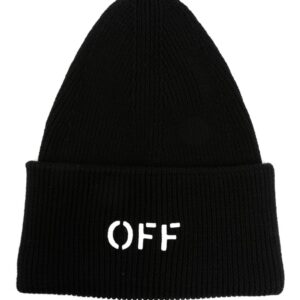 Off-White Off Stamp ribbed-knit beanie