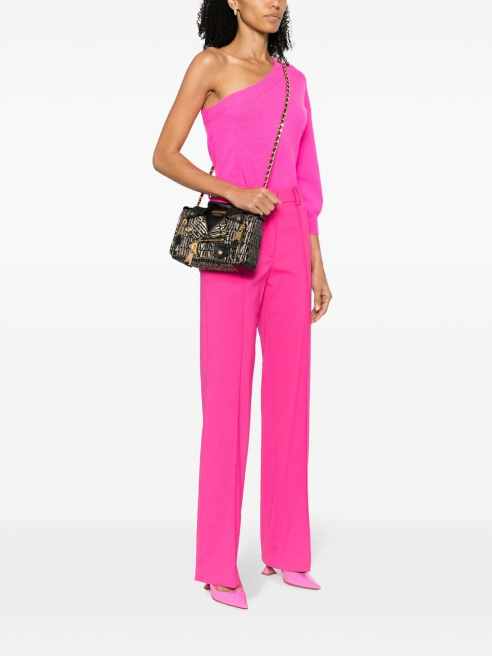 Moschino Biker logo-print shoulder bag - Image 2