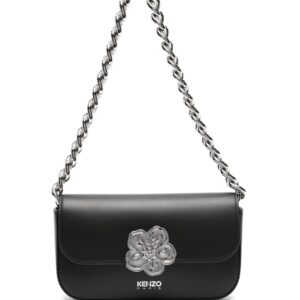 Kenzo Boke Flower-plaque leather shoulder bag