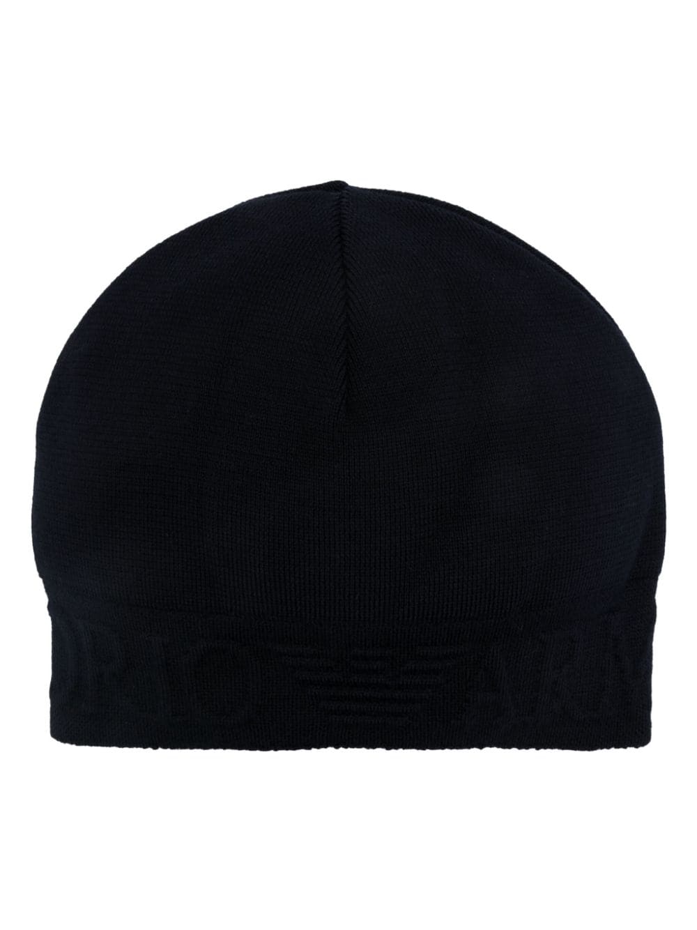Emporio Armani logo-embossed ribbed beanie